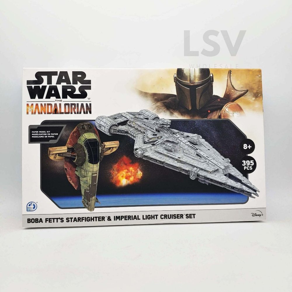 Star Wars Mandalorian Paper Model Kit Boba Fett's Starfighter & Imperial Light